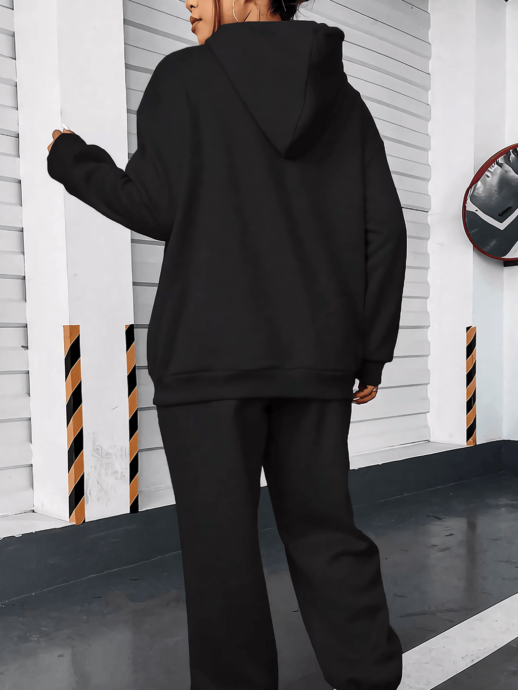 “Blessed" Letter Print Hoodie & Jogger Set