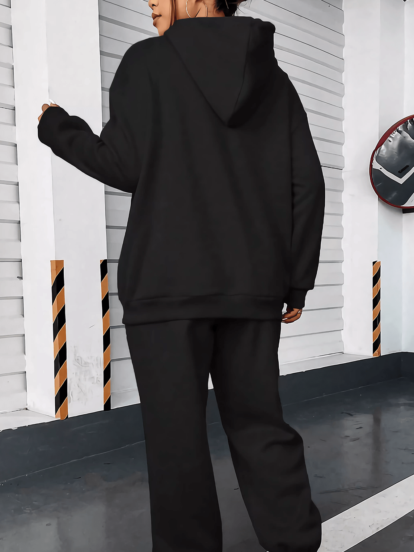 “Blessed" Letter Print Hoodie & Jogger Set