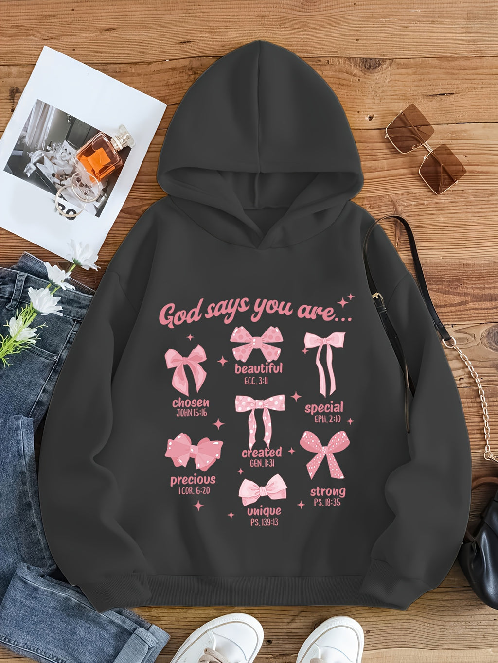 "God Says You Are" Girls Cozy Cotton-Blend Hoodie