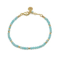 Milos Gemstone and Gold Bead Bracelet Amazonite