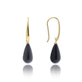 Hera Polished Stone Drop Earrings Black Onyx