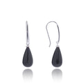 Hera Polished Stone Drop Earrings Silver Black Onyx
