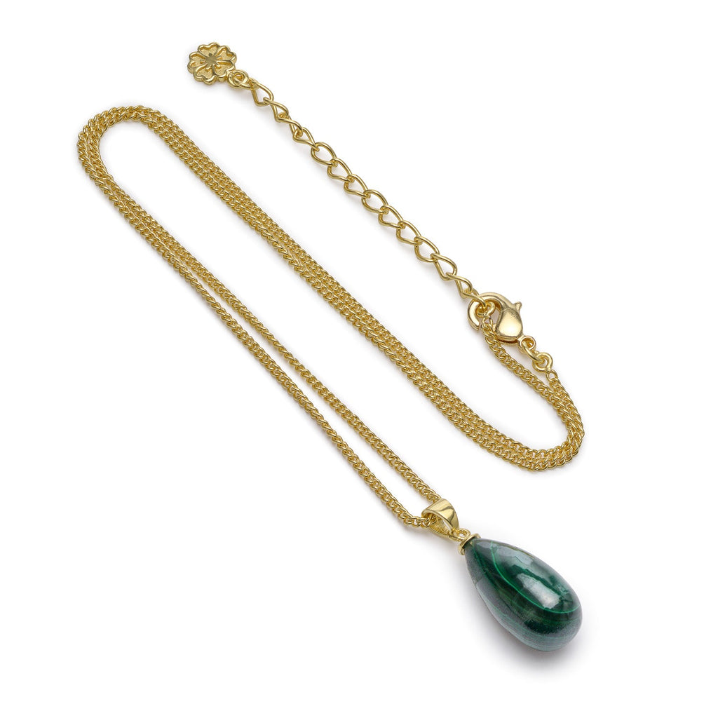 Hera Polished Stone Pendant Necklace Malachite