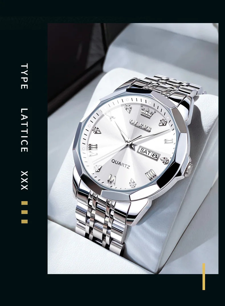 OLEVS Luminous Date Week Trend Dress Reloj