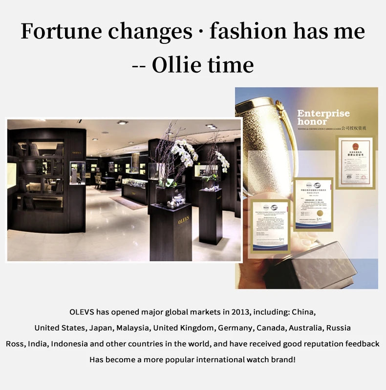 OLEVS Luminous Date Week Trend Dress Reloj