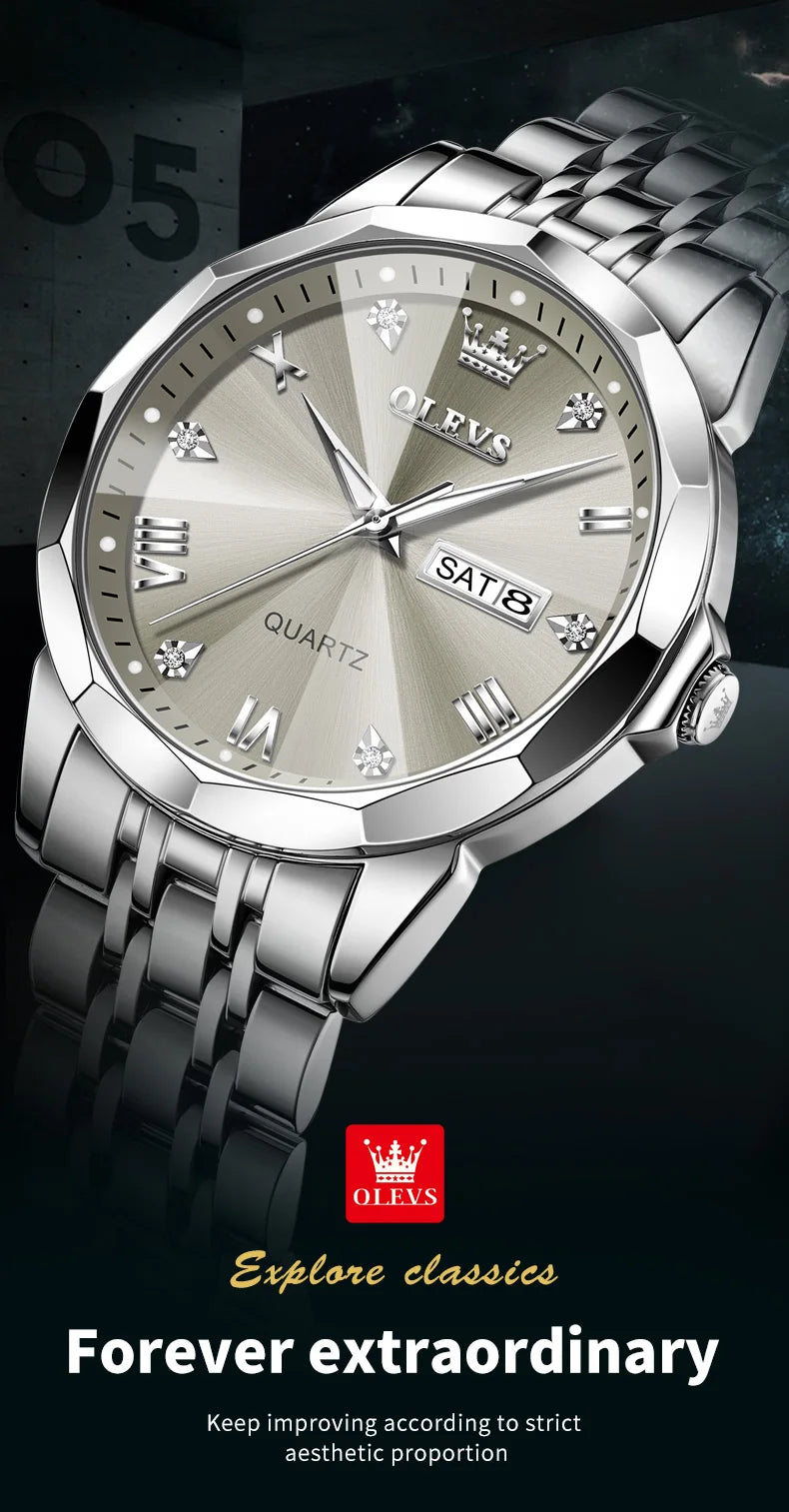 OLEVS Luminous Date Week Trend Dress Reloj