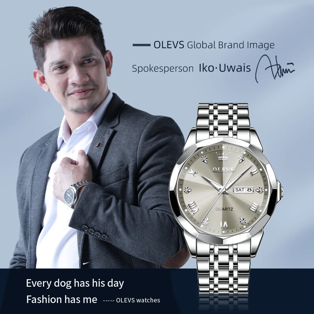 OLEVS Luminous Date Week Trend Dress Reloj