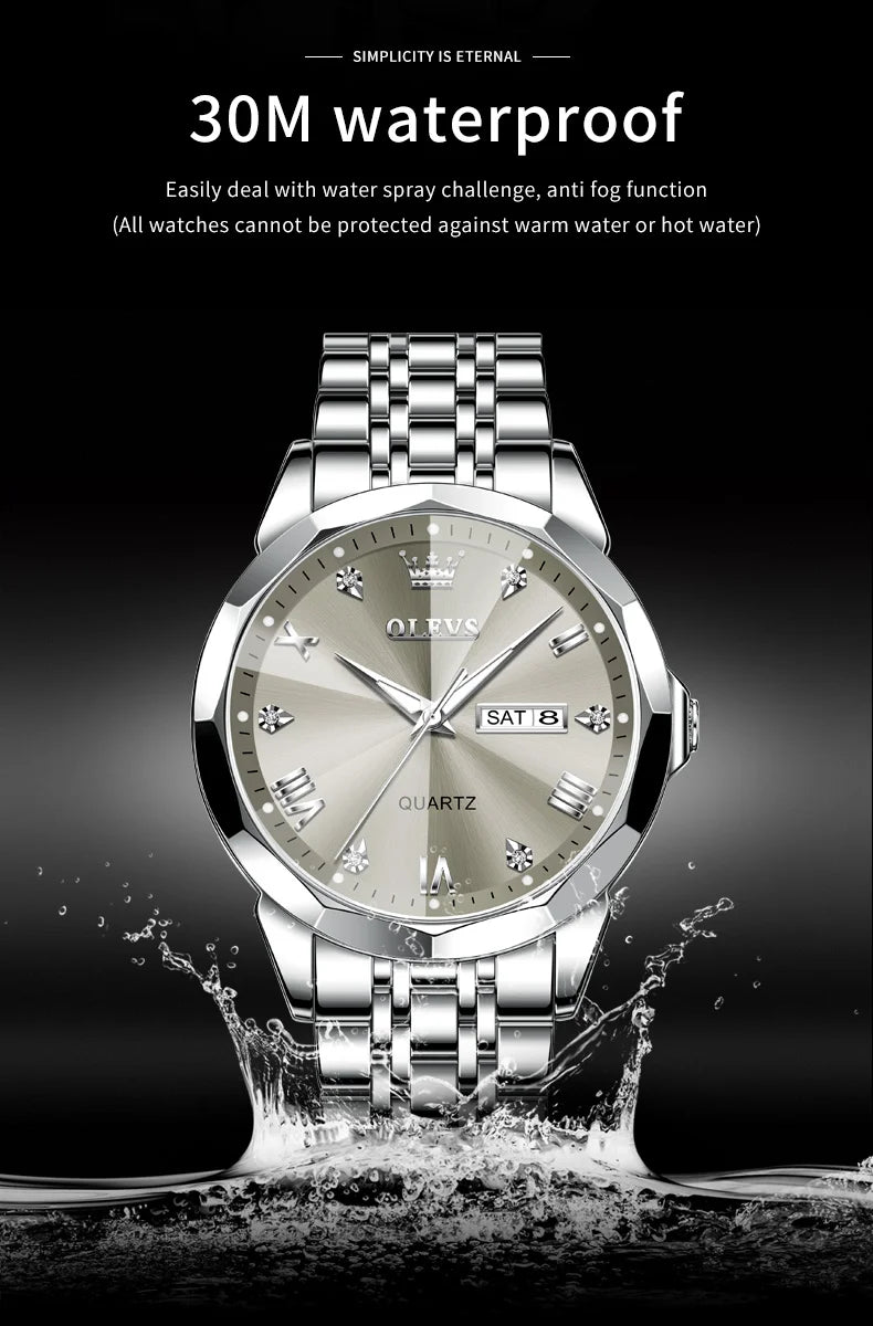 OLEVS Luminous Date Week Trend Dress Reloj