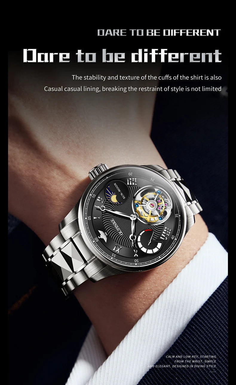 OUPINKE Tourbillon Automatic Mechanical Wrist watches