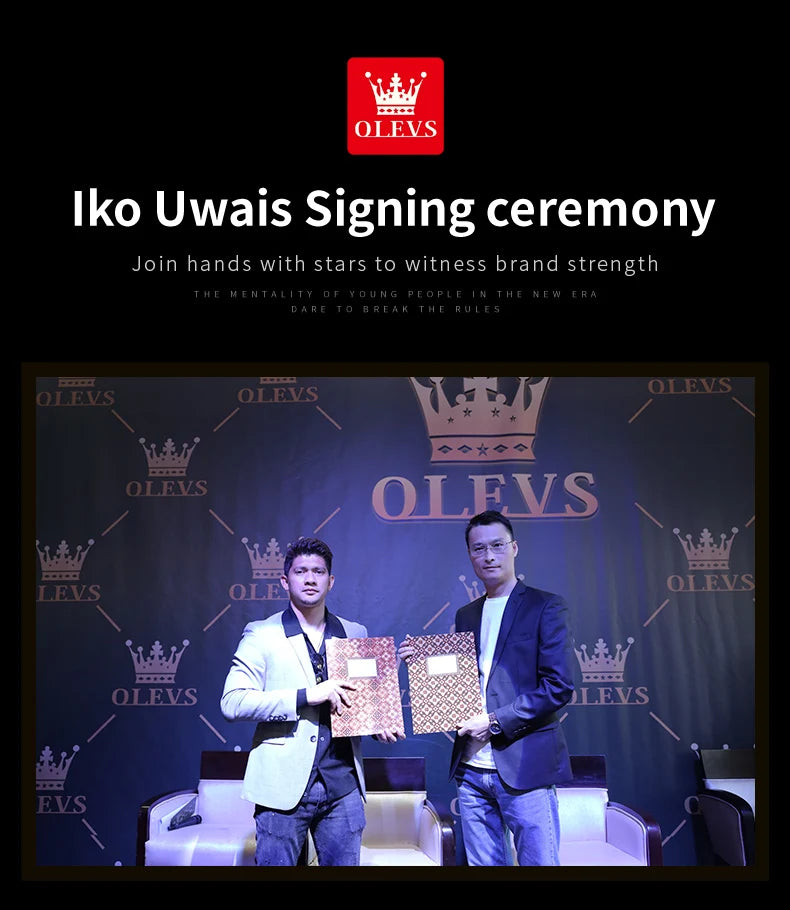 OLEVS Dual Calendar Luxury Diamond Scale