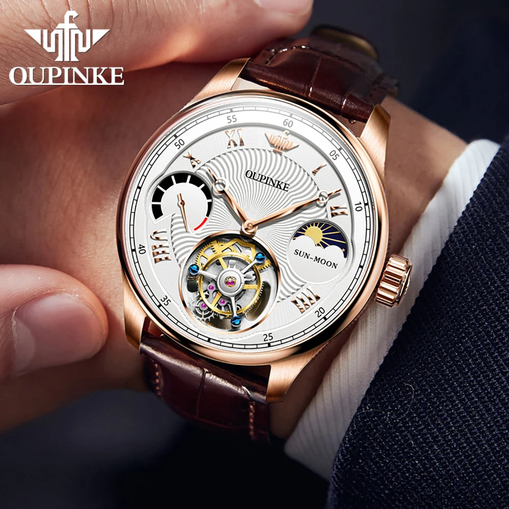 OUPINKE Tourbillon Automatic Mechanical Wrist watches