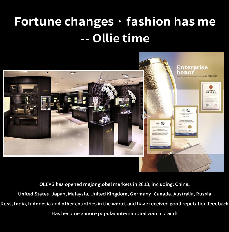 OLEVS Dual Calendar Luxury Diamond Scale