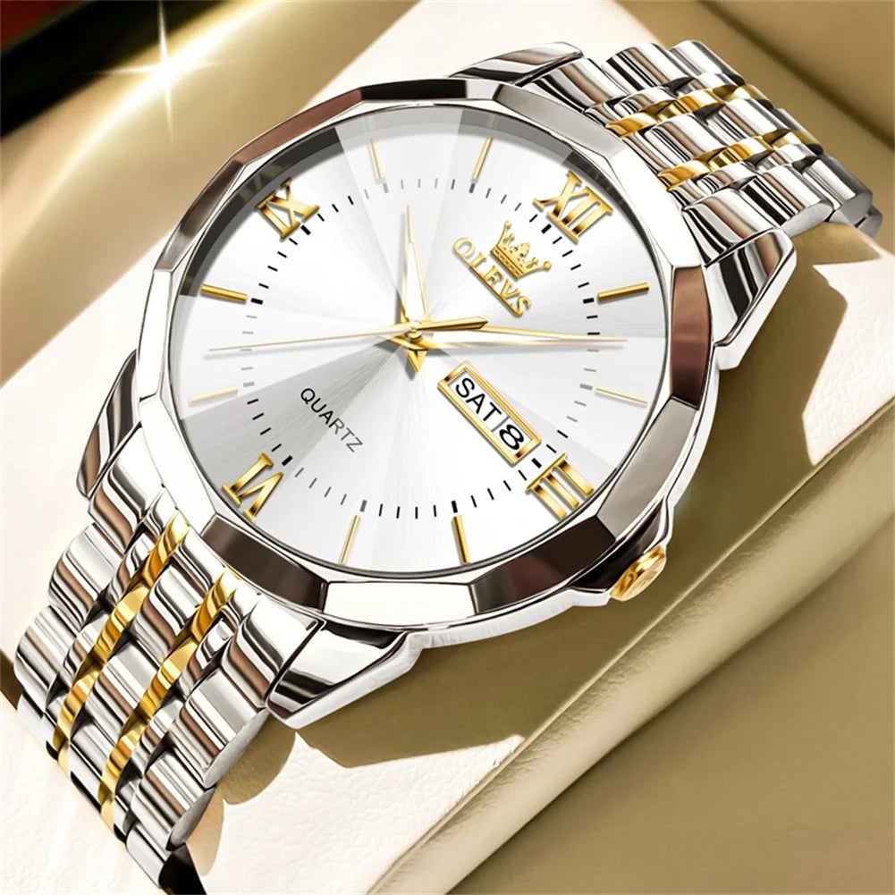 OLEVS Luminous Date Week Trend Dress Reloj