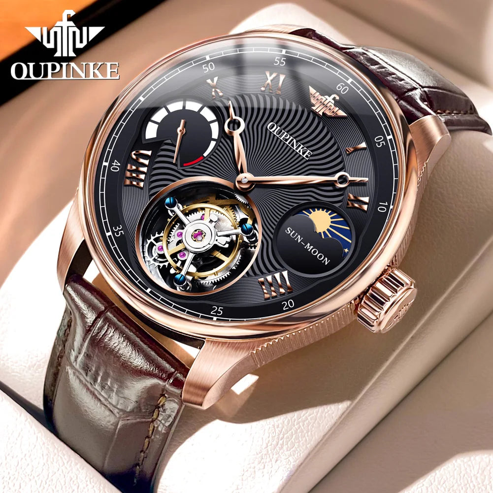 OUPINKE Tourbillon Automatic Mechanical Wrist watches