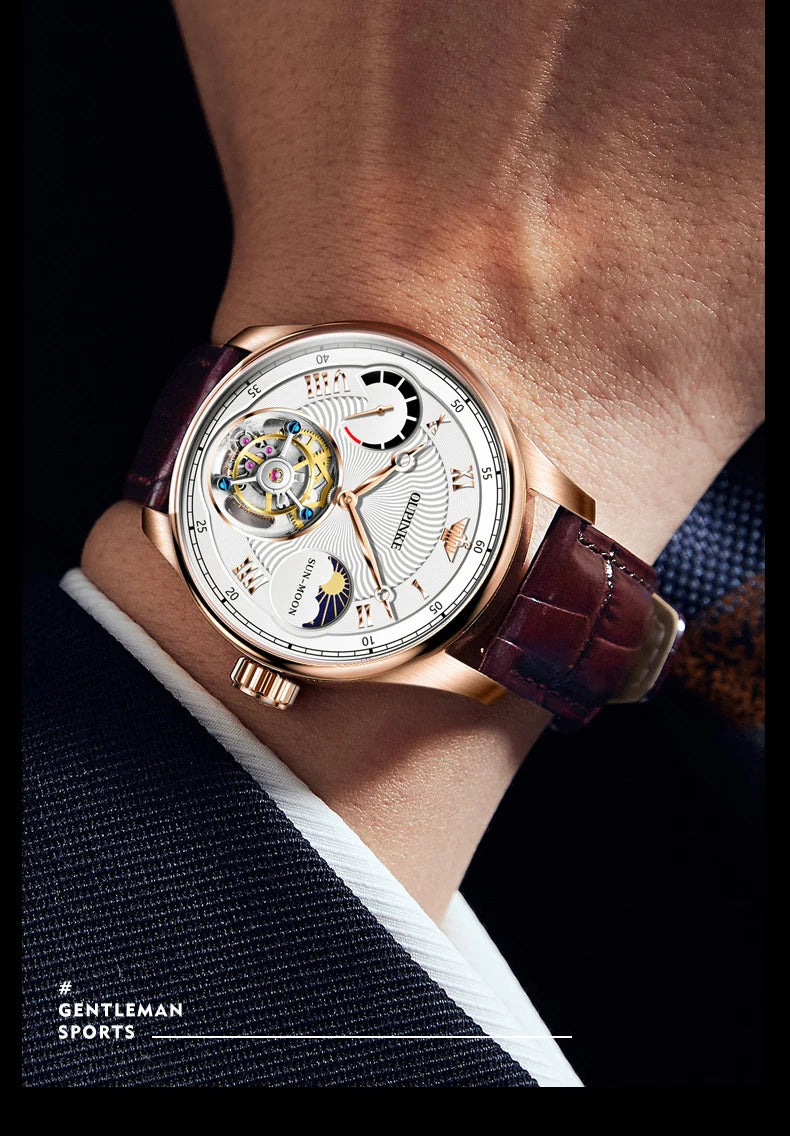 OUPINKE Tourbillon Automatic Mechanical Wrist watches