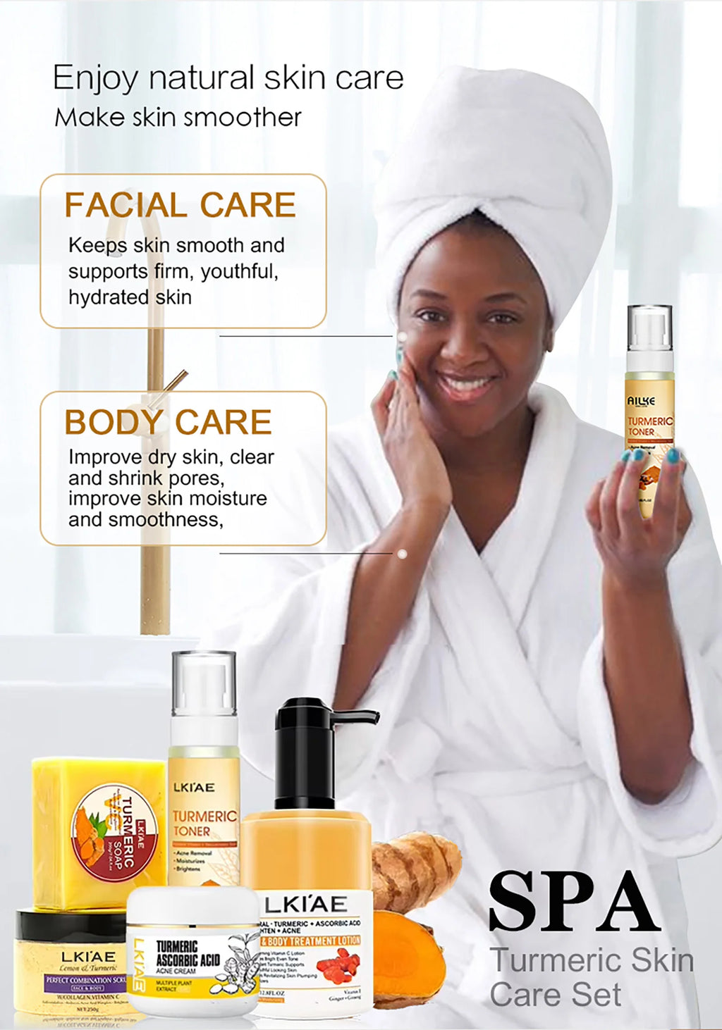 AILKE Organic Turmeric Skin Care Set