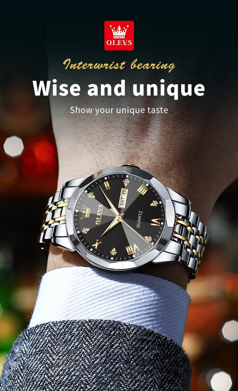 OLEVS Luminous Date Week Trend Dress Reloj