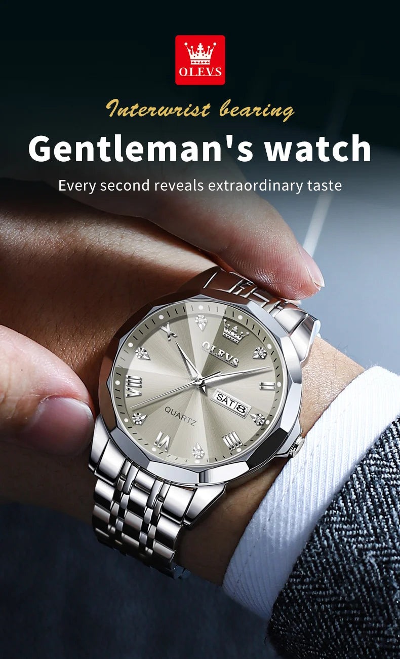 OLEVS Luminous Date Week Trend Dress Reloj