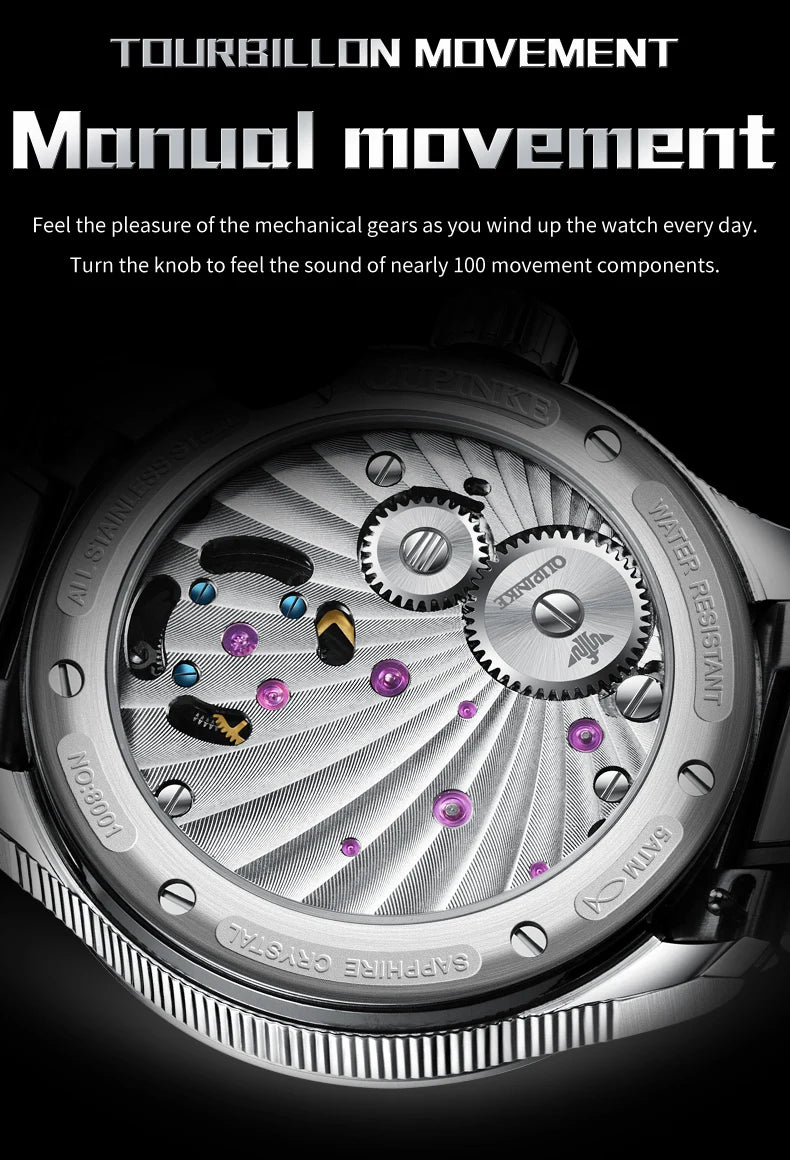 OUPINKE Tourbillon Automatic Mechanical Wrist watches