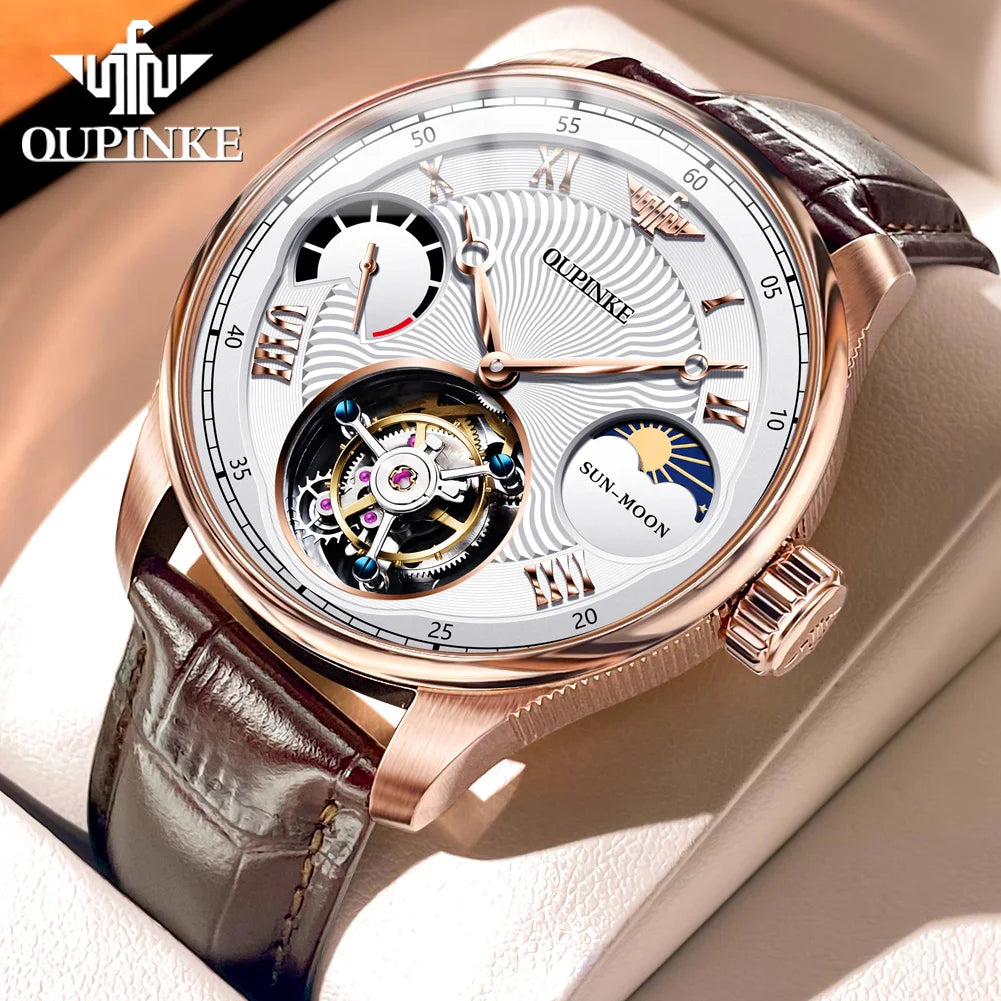 OUPINKE Tourbillon Automatic Mechanical Wrist watches