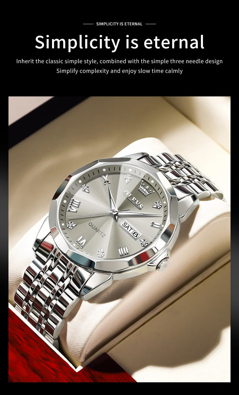 OLEVS Luminous Date Week Trend Dress Reloj