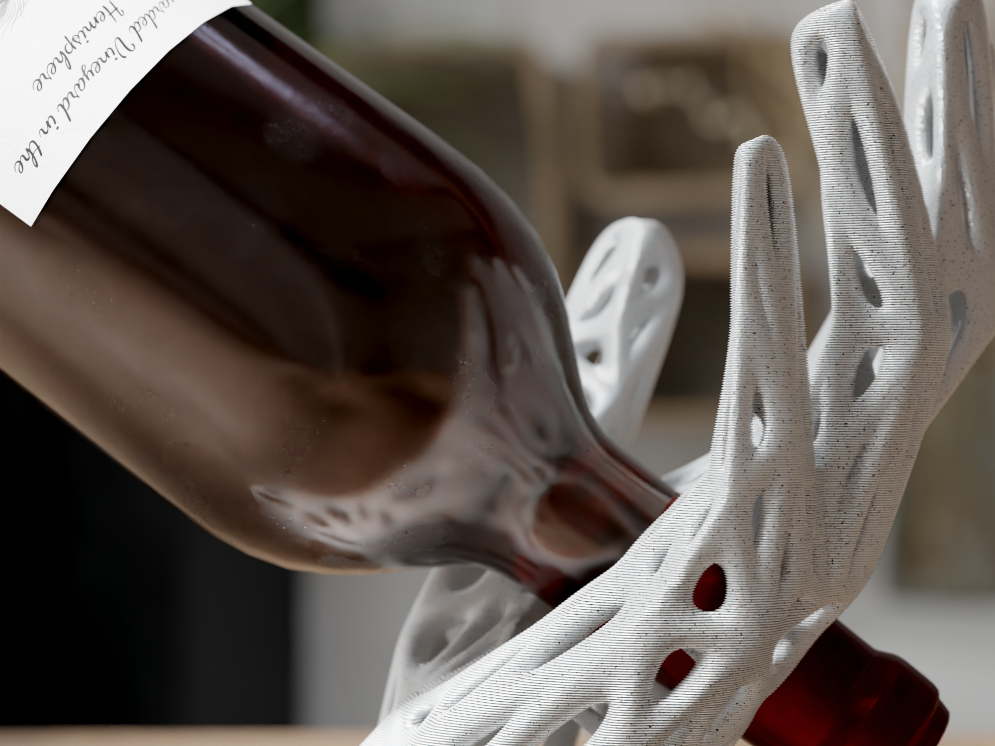 Flow | 3D Printed Balancing Wine Bottle Holder