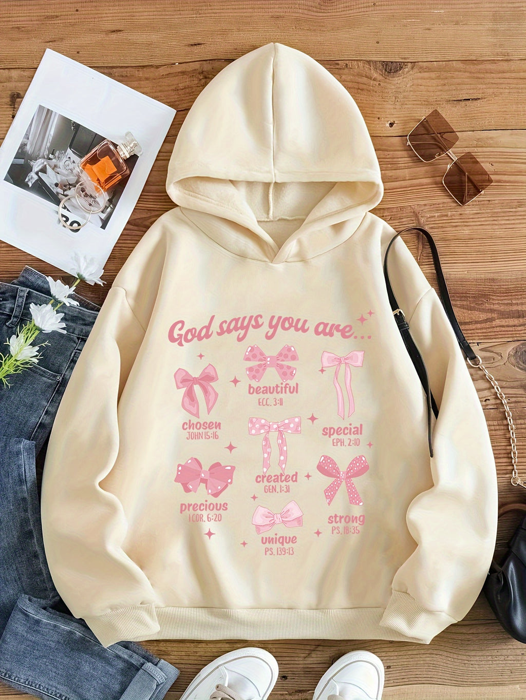"God Says You Are" Girls Cozy Cotton-Blend Hoodie