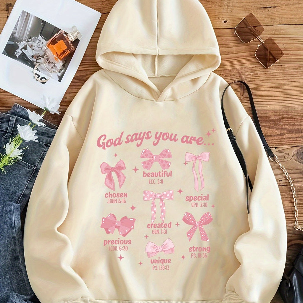 "God Says You Are" Girls Cozy Cotton-Blend Hoodie