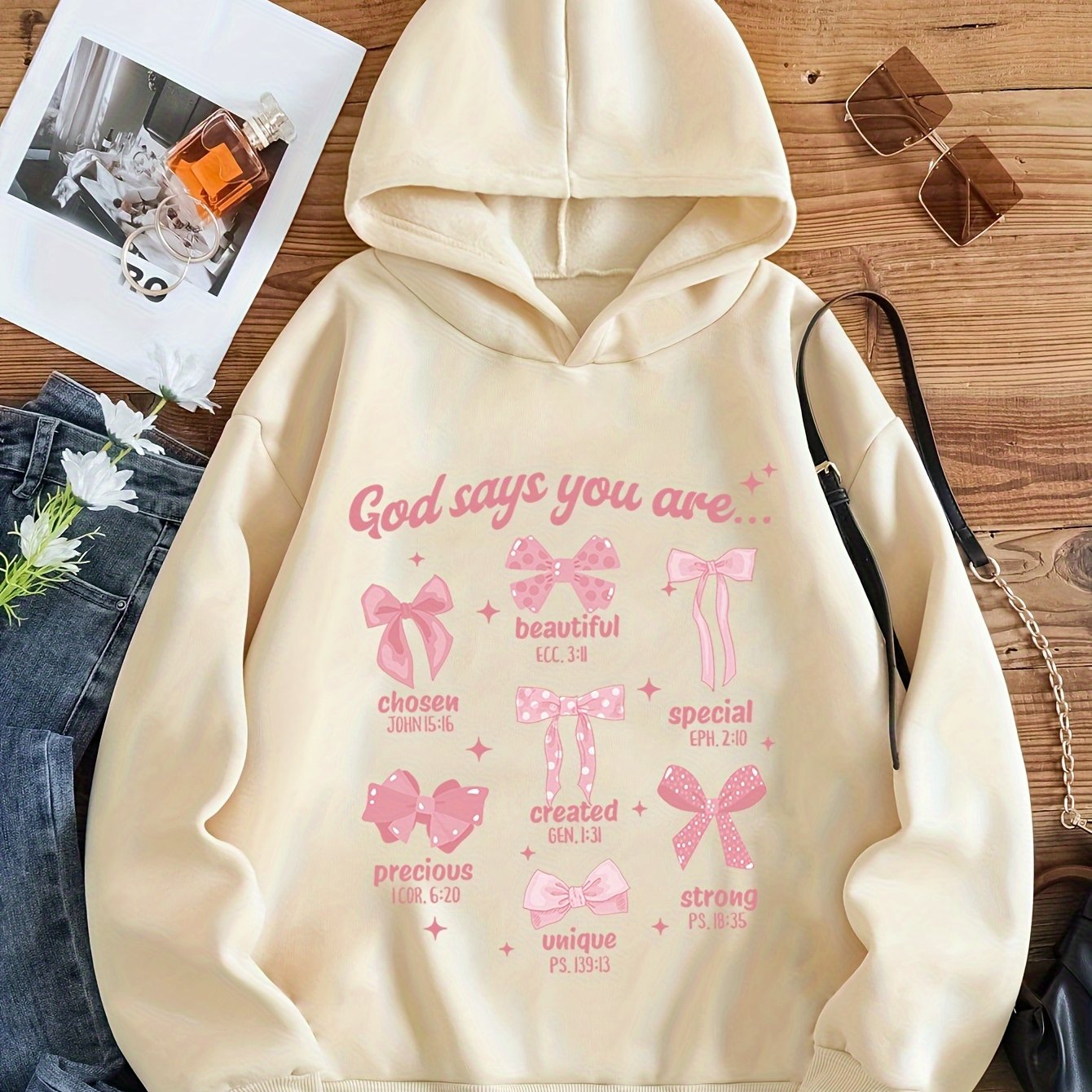 "God Says You Are" Girls Cozy Cotton-Blend Hoodie
