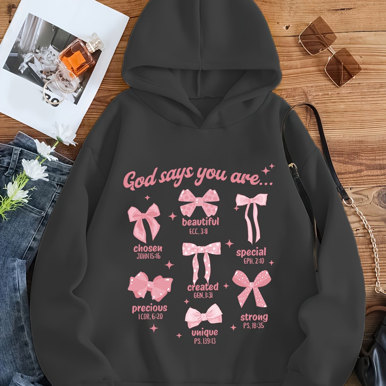 "God Says You Are" Girls Cozy Cotton-Blend Hoodie