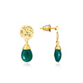 Classic Athena Drop Earrings: Green Onyx