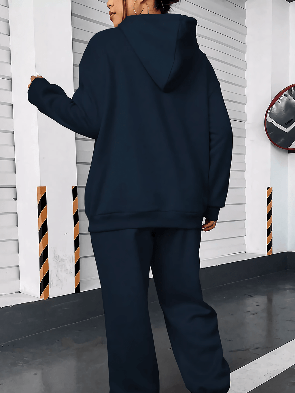 “Blessed" Letter Print Hoodie & Jogger Set