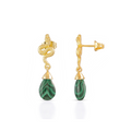 Medusa Small Gemstone Drop Earrings Malachite