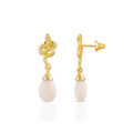 Medusa Small Gemstone Drop Earrings White Agate